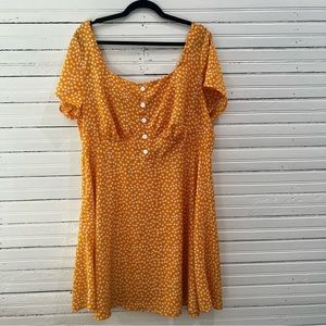 Yellow Floral Retro Dress